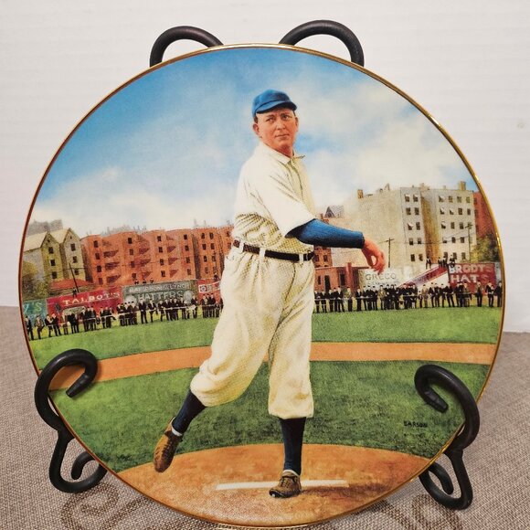 Legends of Baseball Collector Porcelain Plates Gold Trim 1993 Set of 4 - Picture 3 of 10